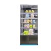 A-11款 5-tier tall cabinet, lower storage + blue LED base lighting, minimalist metal-gray frame Model A-11