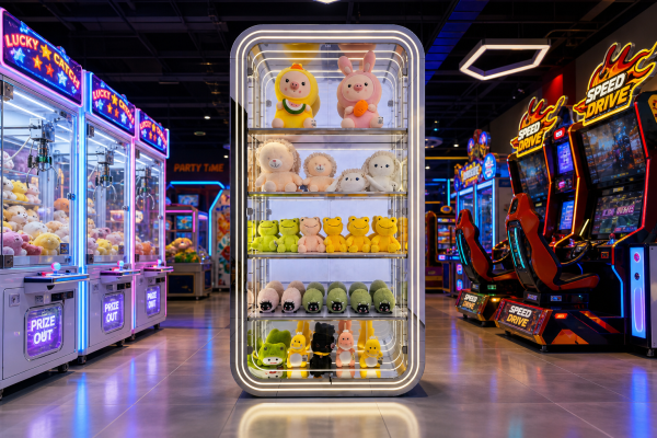 A01 5-tier curved corner cabinet, RGB LED strips, plush toys/blind box display Model A-01