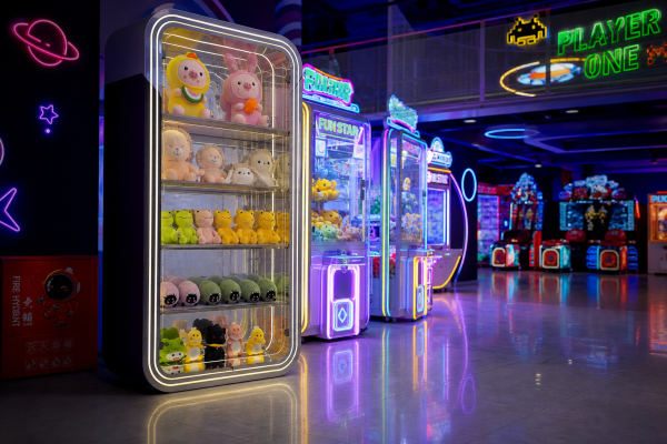 A01、、 5-tier curved corner cabinet, RGB LED strips, plush toys/blind box display Model A-01