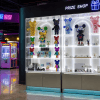 Twin-column transparent acrylic cabinet, LED backlit, Bearbrick/figure display, metal base cabinet Model A-02