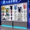 Twin-column transparent acrylic cabinet, LED backlit, Bearbrick/figure display, metal base cabinet Model A-02