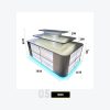 Frosted-Glass 3-Tier Step Display Island with LED Shelf Lighting & Glass Cubby Storage Model B-05