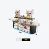 Curved 2-Tier Island Showcase with Oversized Plush Display Top & Glass Cubbies Model B-08