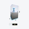 Premium Single Glass Display Case with Dual LED Spotlights & LED Plinth Model B-09