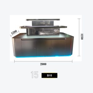 Stainless Steel 3-Tier Floating-Shelf Counter Display with LED Base Model B-15