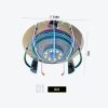 D01 Multi-Ring Suspended-Arm LED Ceiling Centerpiece — Blue Neon Concentric Rings with Curved Luminous Arms for FEC & Esports Venues Model D-01