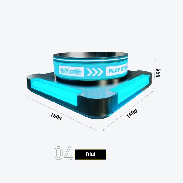 Commercial Portal Ring LED Ceiling Sign — Customizable Brand Band with Cyan Neon Glow for Entertainment Venue Lobbies & Prize Counters Model D-04