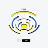 Minimalist 3-Color Orbit Ring Ceiling Neon — Floating Yellow, Blue & Pink Loop Light for Modern Game Lounges & Youth Spaces Model D-09