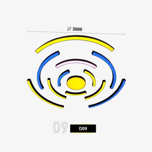 Minimalist 3-Color Orbit Ring Ceiling Neon — Floating Yellow, Blue & Pink Loop Light for Modern Game Lounges & Youth Spaces Model D-09