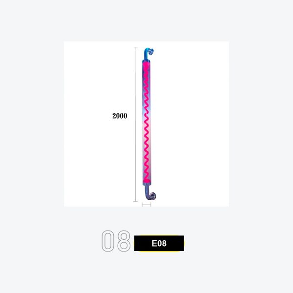 E08 Vertical Spiral Zigzag LED Neon Tube Light with Pink-Magenta Glow - Wall-Mounted or Suspended Light Fixture for Arcade, Game Room Model E-08