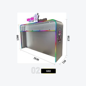 FEC Pinball Game Island Counter 5-Player Double-Sided Island Unit with Full-RGB LED Frame & Modular Play Stations Model G-02  (5 Stations - Double Sided)