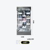 和禧潮尺寸图A系列-07 Large rounded cabinet with multiple shelves, floating-style display, Bearbrick/limited collectibles Model A-07