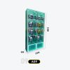 和禧潮尺寸图A系列-09 Twin-door 4-tier mint green LED cabinet, mirror back panel + LED strips, lower storage Model A-09