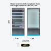 和禧潮尺寸图A系列-11 5-tier tall cabinet, lower storage + blue LED base lighting, minimalist metal-gray frame Model A-11