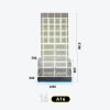 和禧潮尺寸图A系列-16 Tall square grid wall + counter base combo cabinet, multi-grid design with LED strips Model A-16
