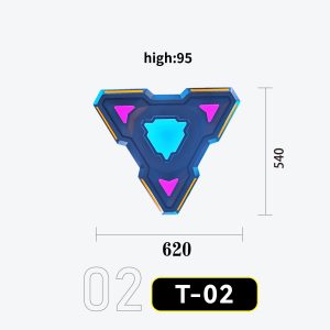 和禧潮尺寸图T系列转PFD再转AIT01~T42-02 Futuristic Triangular LED Wall Light - Gaming Hall Sci-Fi Decoration Module T-02 (Type F)